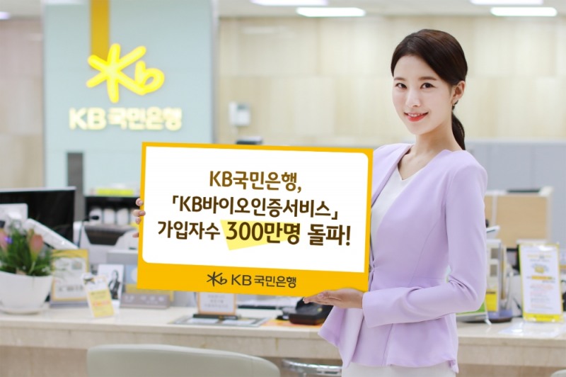 KB국민은행, 'KB바이오인증서비스' 가입자수 300만명 돌파