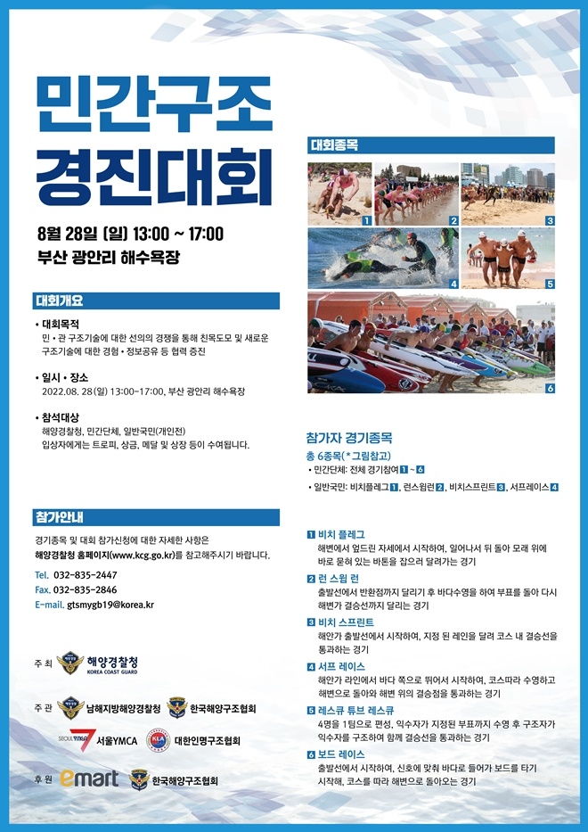 남해해경청, 28일 민·관공동 주관 민간구조경진대회 개최
