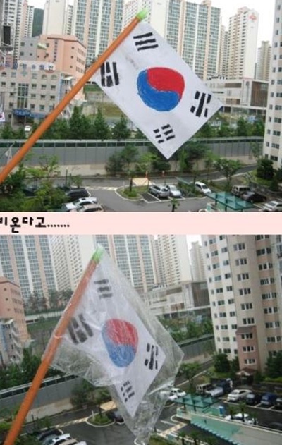 ▲초등학교1학년의태극기(사진=온라인게시판캡처)