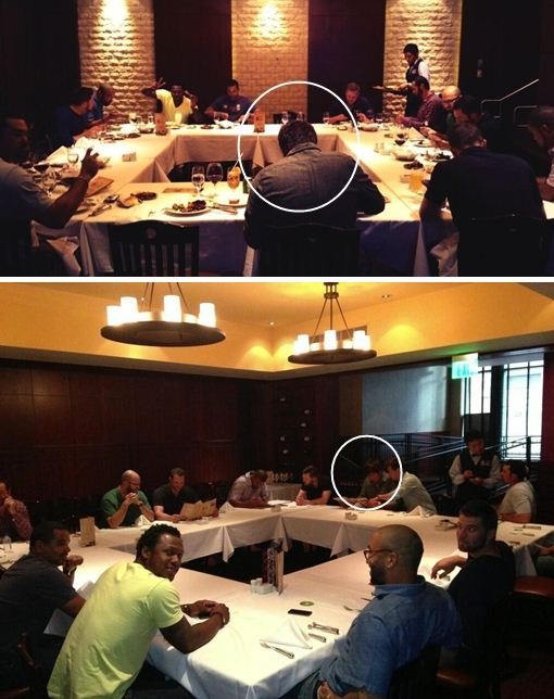 ▲류현진회식포착(사진=류현진트위터)