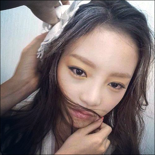 ▲구하라흰머리셀카