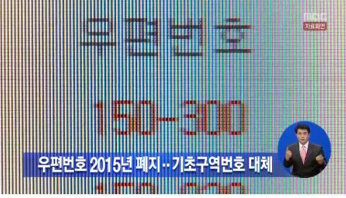 ▲현행우편번호폐지(사진=MBC방송캡처)