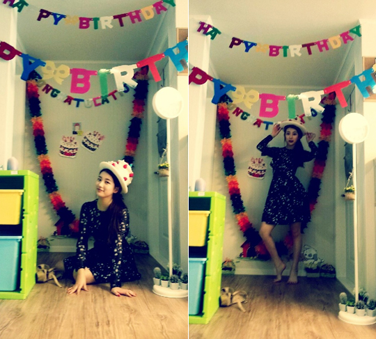 ▲수지생일인증샷