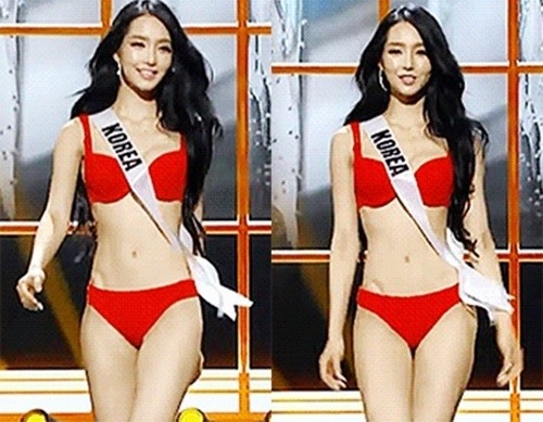 ▲미스유니버스김유미(사진=인터넷게시판/사전심사중계영상캡처)
