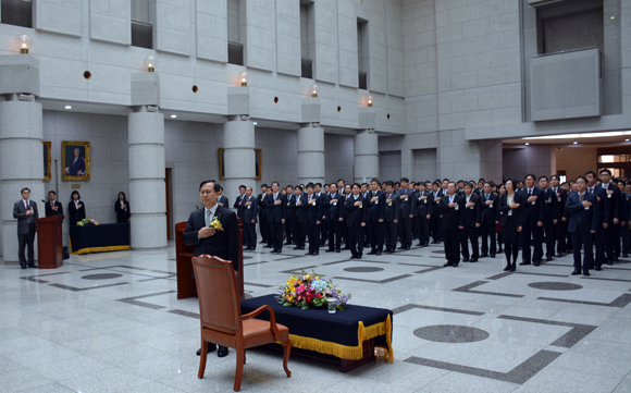 ▲박병대신임법원행정처장취임식(사진제공=대법원)