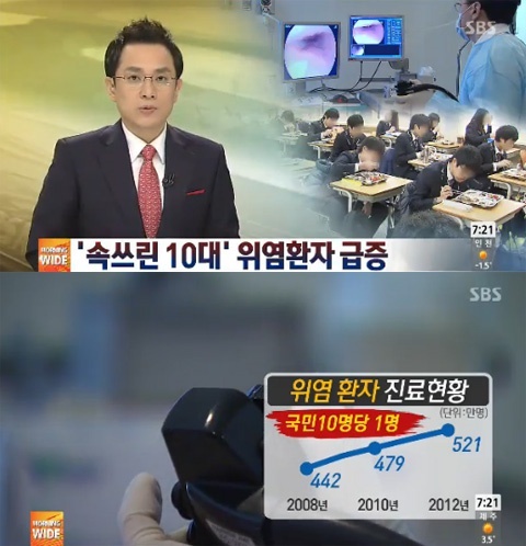 ▲10대위염환자증가(사진=SBS)