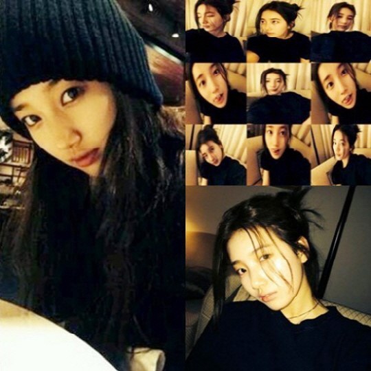▲수지올블랙셀카