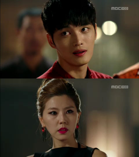 ▲김재중이윤미(사진=MBC‘트라이앵글’캡처)