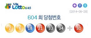 ▲로또604회당첨번호로또1등11명(사진=나눔로또홈페이지)