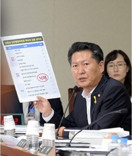 ▲정청래의원이작성한정종섭후보자에대해평가표