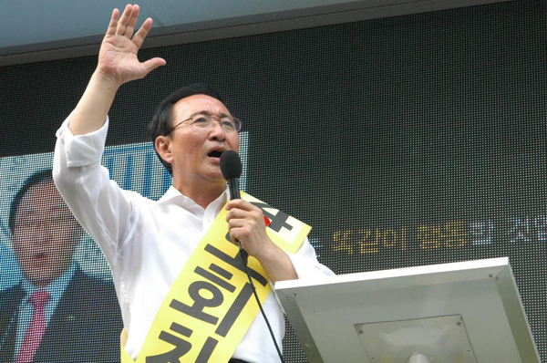 ▲서울동작을보궐선거에출마해야권단일후보를제안한노회찬정의당후보(사진=노회찬캠프)