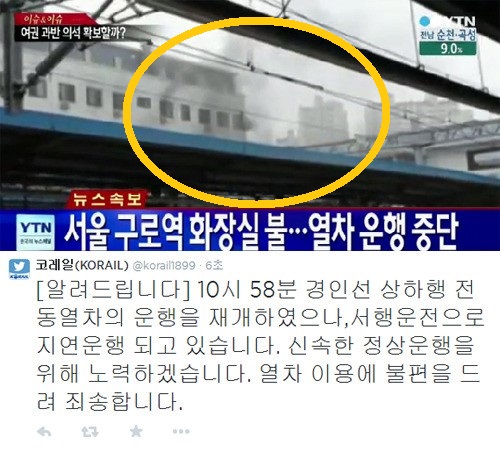▲1호선구로역화재(사진=YTN,코레일)