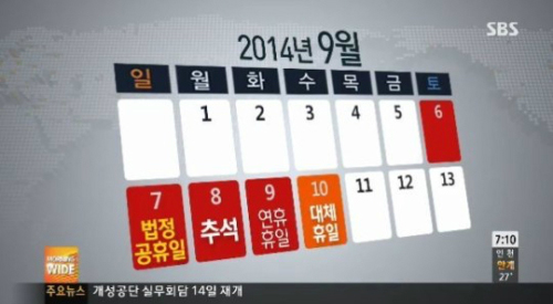 ▲추석대체공휴일(사진=SBS뉴스방송캡처)