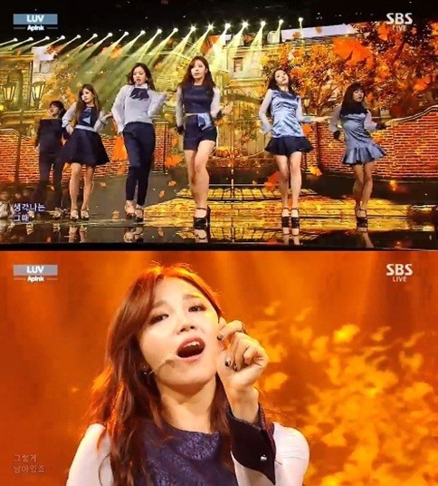 ▲인기가요에이핑크(사진=SBS방송캡처)