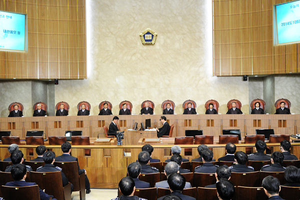 ▲22일대법원대법정에서열린전원합의체(사진=대법원제공)