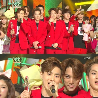 뮤직뱅크 엑소 1위 직후 ‘우리는 하나입니다!’