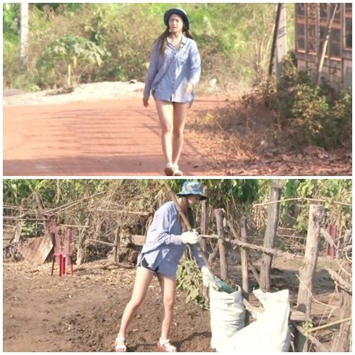 설현, '롱 셔츠+핫 팬츠' 하의실종 패션 "완벽 꿀벅지"