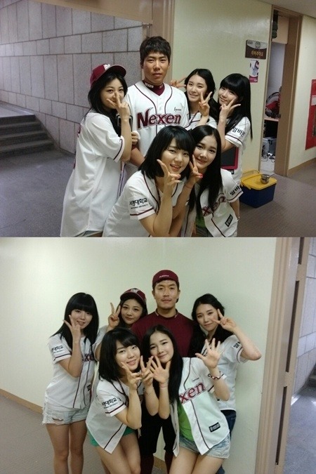 강정호 시즌 9호, 과거 걸그룹과 다정한 포즈로 '찰칵'