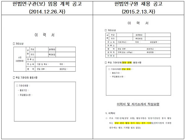 ▲헌법재판소채용공고