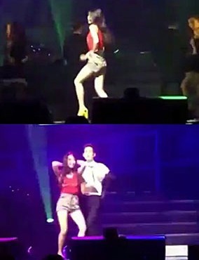 아이유 스물셋, ‘빨간 민소매 핫팬츠 입은 그녀 무대서 부비부비’