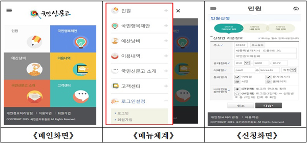 권익위, 스마트폰 ‘국민신문고 앱’ 전면 개편해 이용 편의성 개선