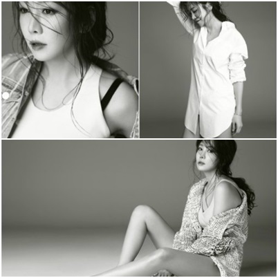 김정은 듀얼 출연, 흰색 루즈핏 티셔츠만 입고 완벽 각선미 '이 정도 일 줄'