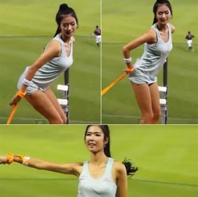 박기량 명예훼손, 그을린 피부에 짧아도 너무 짧은 하의...열정적인 골반 흔들