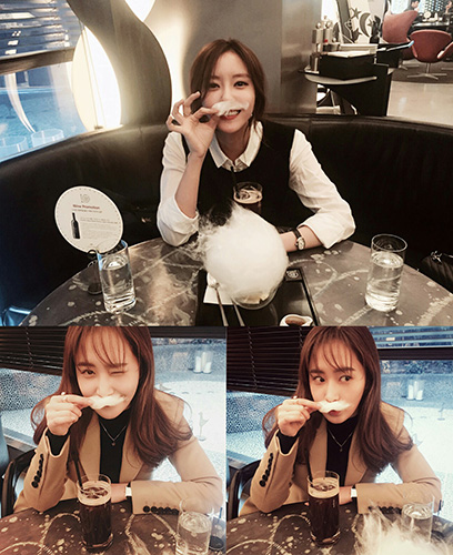 티아라 효민-소녀시대 유리, 솜사탕 콧수염 장난…변함없는 우정 과시