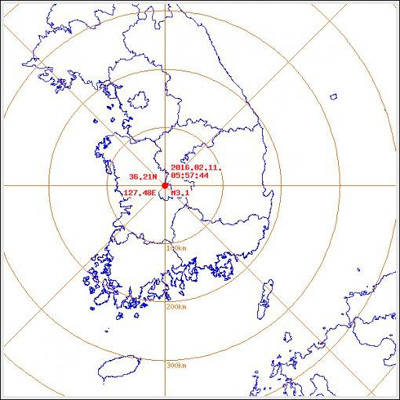 충남 금산서 규모 3.1 지진, 대전까지 흔들