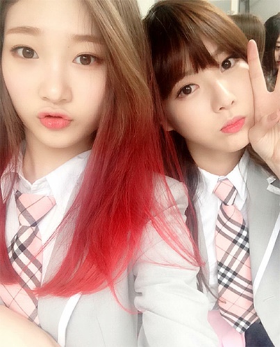 ‘프로듀스 101’ 정채연, 이해인과 애교 가득한 셀카