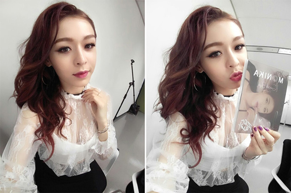 배드키즈 모니카, 첫 솔로 출격…분장실 셀카 공개
