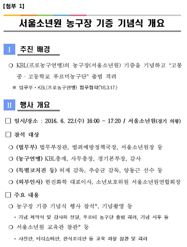 법무부-KBL, 농구로 꿈과 희망을 전하다