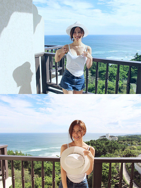 티아라 효민, 여름바캉스룩 끝판왕…제주도와 어우러진 완벽한 몸매