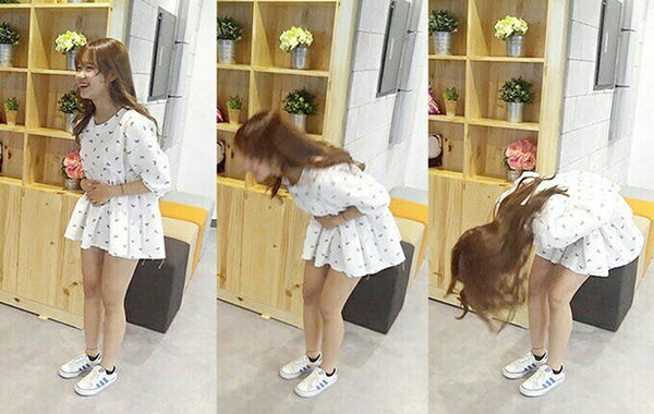 '국민 귀요미' 최유정, 180도 배꼽 폴더 인사 화제