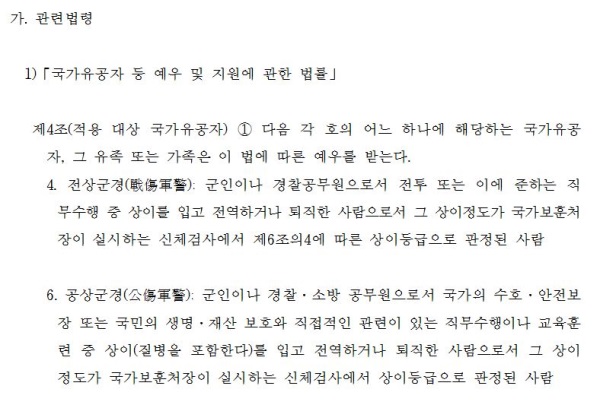 권익위, "실제 전시 작전 중 부상은 전상군경으로 봐야"
