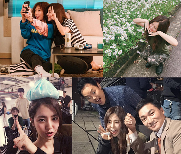 한채아, 영화 ‘비정규직 특수요원’ 촬영 현장 포착…현장 밝히는 비타민 매력 톡톡