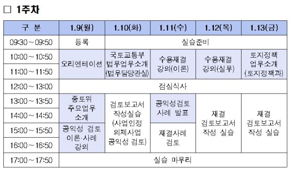 중토위, 로스쿨생 토지보상법 실무수습 실시