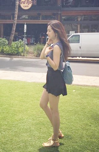 차세찌 한채아, 쭉 뻗은 무보정 기럭지 ...'어디까지가 다리길이?'