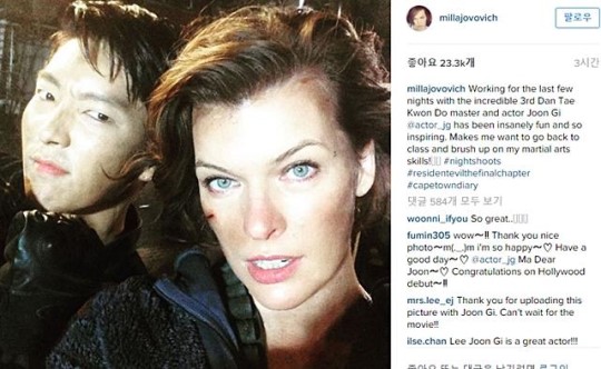 내 귀에 캔디2 이준기, 밀라요보비치와 함께한 사진 '이 정도 일 줄'