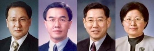 왼쪽부터 유영민 미래창조과학부 장관 후보자, 조명균 통일부 장관 후보자, 김영록 농림축산식품부장관 후보자, 정현백 여성가족부 장관 후보자(사진=청와대 제공)