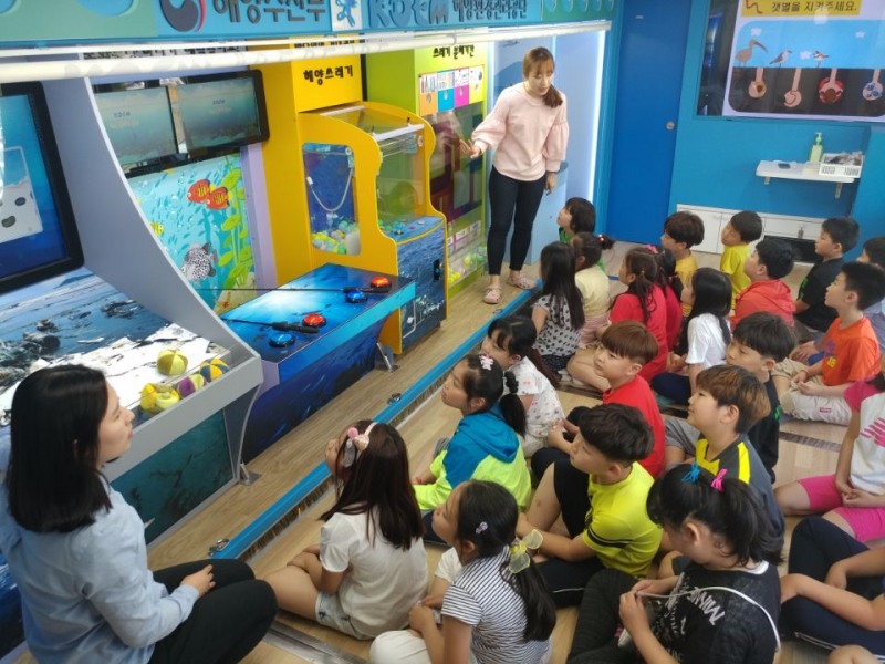 해양환경 이동교실 교육사진.(제공=해양환경관리공단)