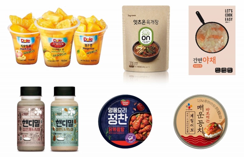 왼쪽위부터 시계방향_DOLE(돌), 한국야쿠르트, 세븐일레븐, CJ제일제당, 동원F&B, 풀무원녹즙.(사진=돌코리아)