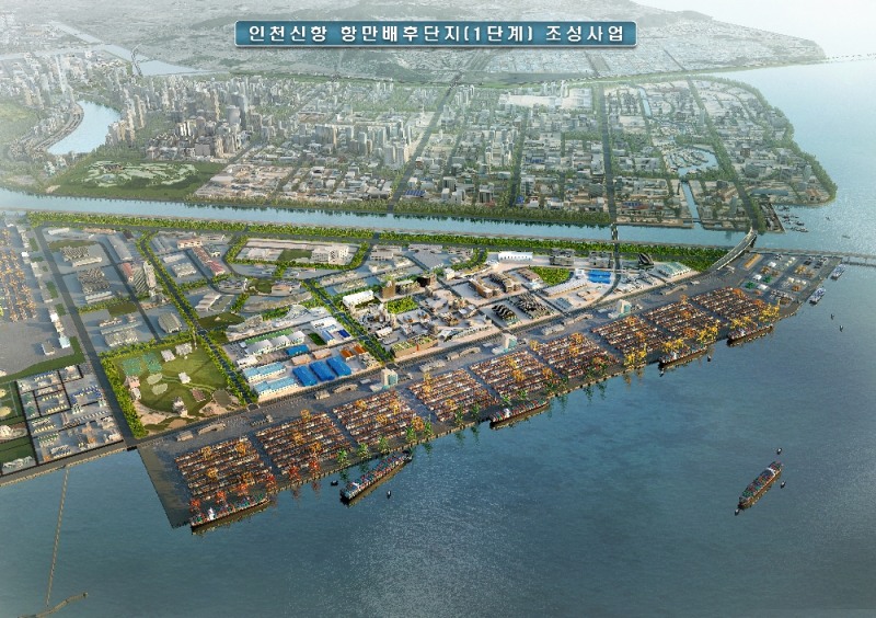 신항 배후부지 조감도.(사진=인천항만공사)