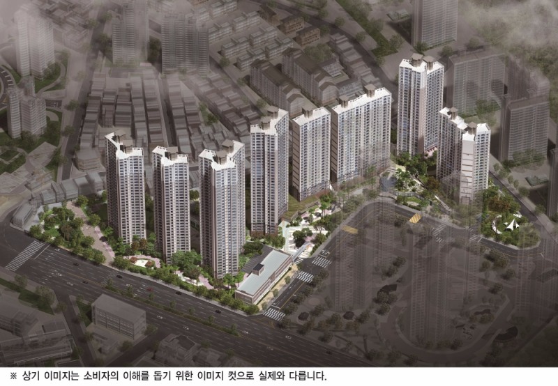 경기 의왕시 오전가구역을 재건축한 ‘의왕 더샵캐슬’ 조감도.(사진=포스코건설)