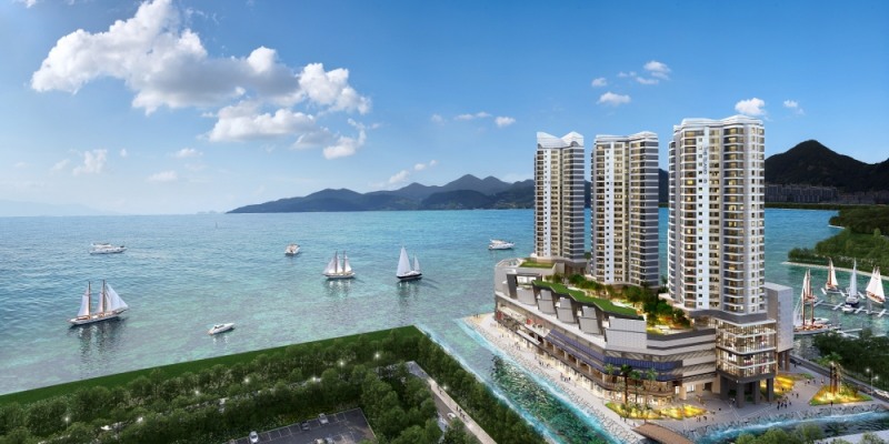 여수 웅천 디 아일랜드 투시도.(사진=한화건설)