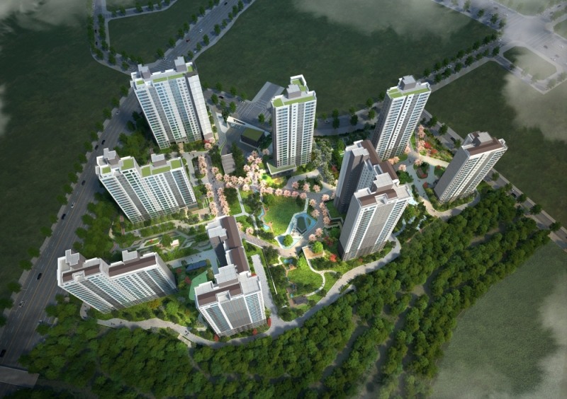 동탄 레이크 자연& 푸르지오 조감도.(사진=대우건설)