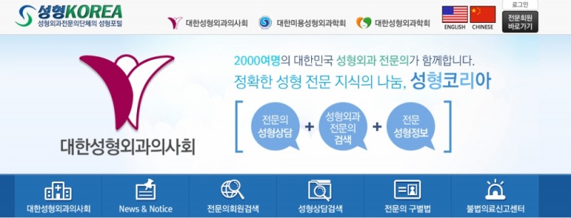 (사진=대한성형외과의사회 홈페이지 캡쳐)