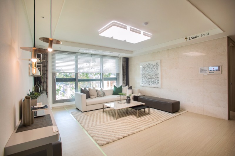 고덕 아르테온 전용 84㎡ 거실.(사진=현대건설)