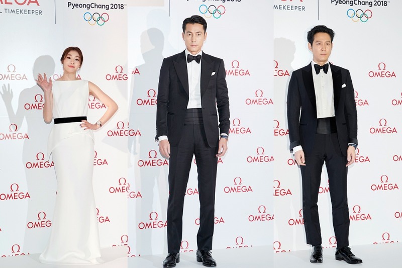 왼쪽부터 김연아. 정우성, 이정재. (사진=오메가)