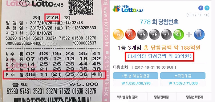 로또 3개의 연속된 숫자가 고액 당첨금 만들었다